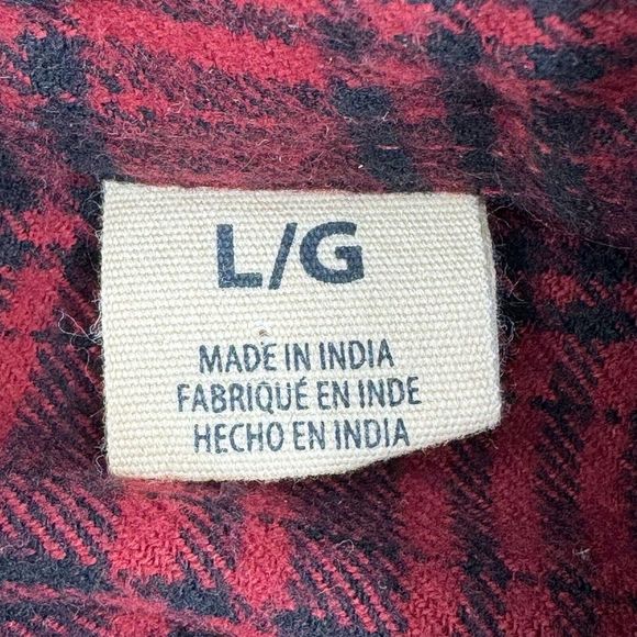 RedHead Large Red Plaid Long Sleeve Button Down Flannel Men's Shirt - Picture 4 of 6